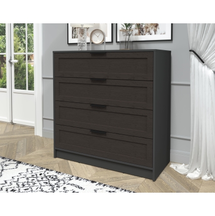 Kомод Тренд КТ-К100 (Антрацит ЛДСП/ Дуб английский ЛМДФ) Ш1000 В1020 Г451